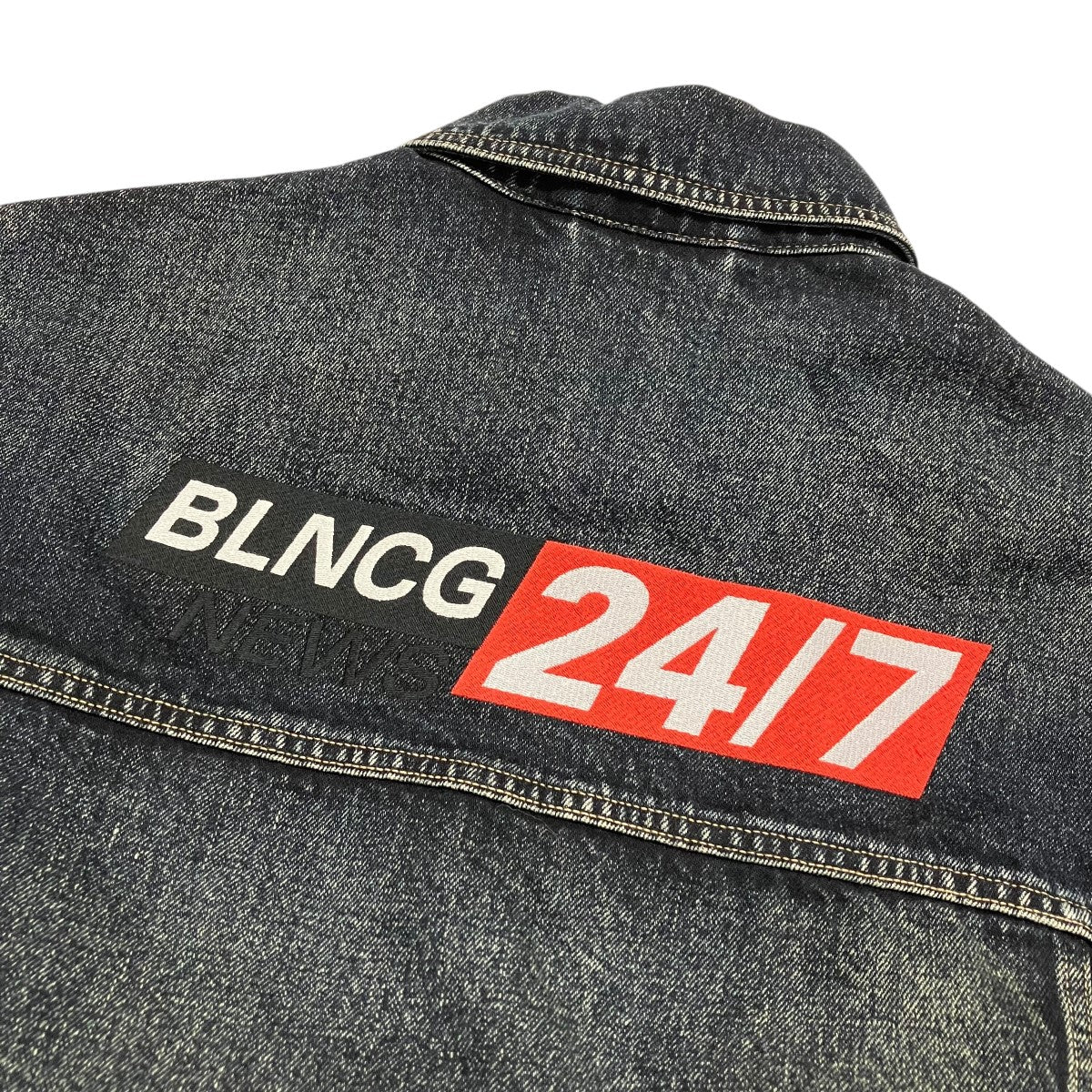 バレンシアガ デニムジャケット ブラック 2WAY BALENCIAGA BALENCIAGA】PIERCED デニム ジャケット ブラック ピアス
