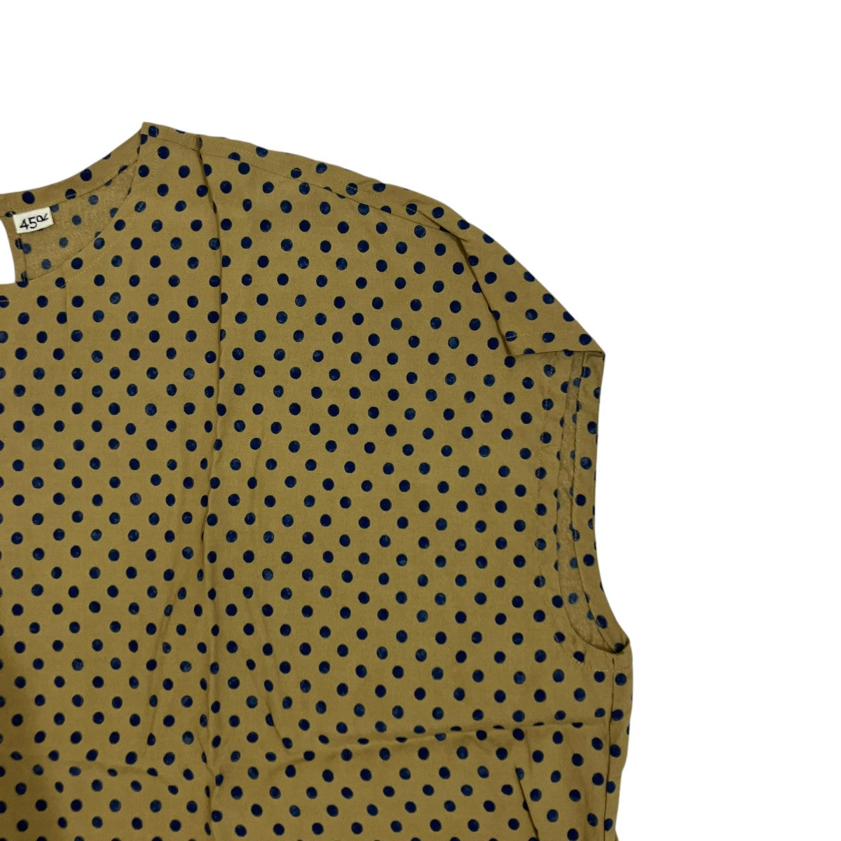 【極美品】　45R レーヨンダンプの小紋プリントTシャツ　総柄　ベージュ 極美品】 45R レーヨンダンプの小紋プリントTシャツ 総柄