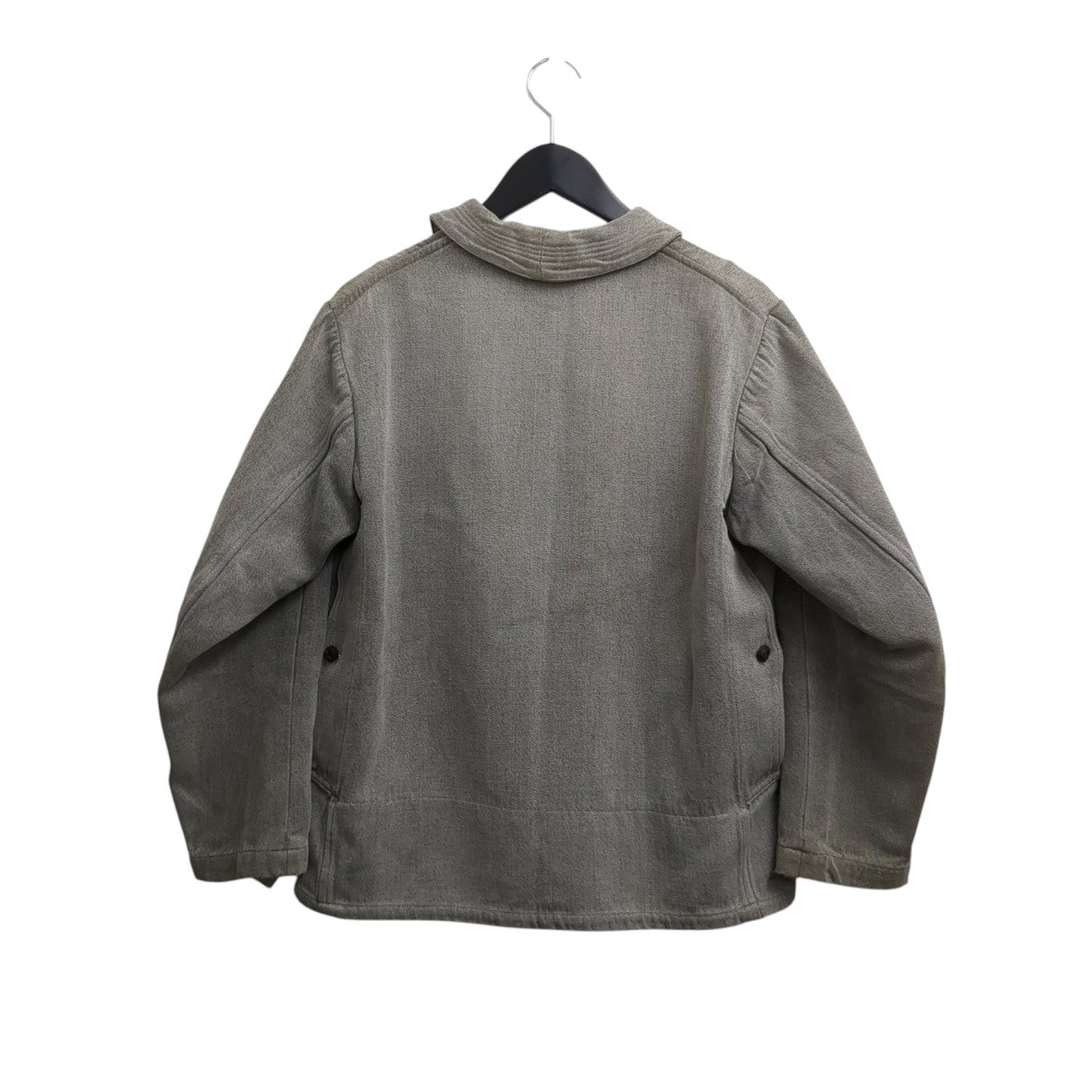 50s French Black Chambray Hunting Jacket ごま塩 動物ボタン グッドコンディションジャケット