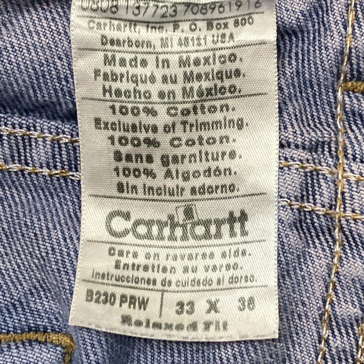 Y163【W32】【メキシコ製】カーハート デニムパンツ インディゴ メキシコ製 carharttカーハート FR デニム ペインターパンツ w32