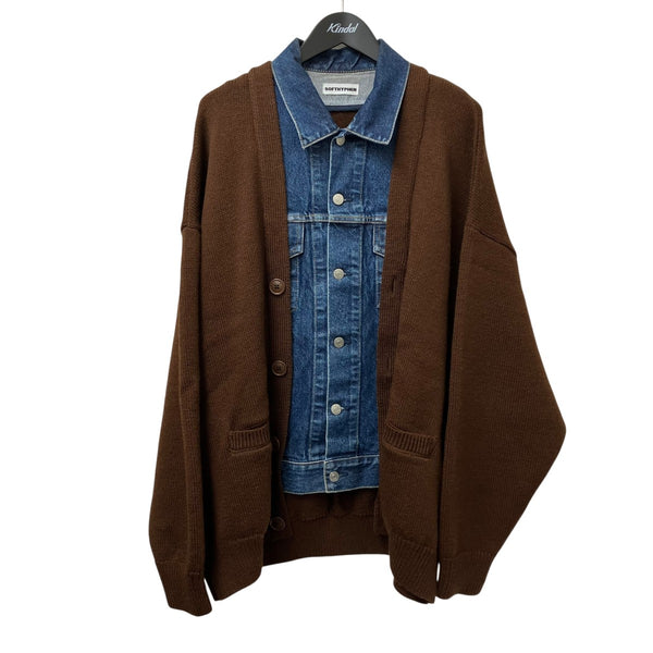 SOFTHYPHEN ソフトハイフン デニムニット ドッキングカーディガン SOFTHYPHEN(ソフトハイフン) SOFTHYPHEN DENIM MIX CARDIGANDENIM MIX