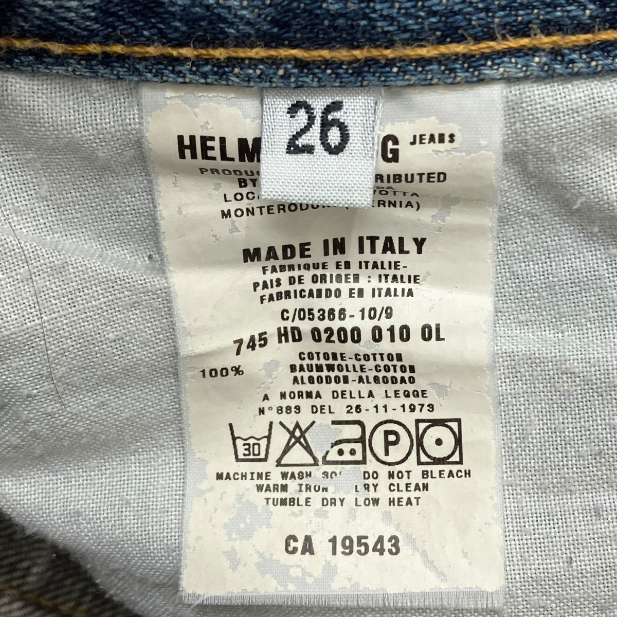 HELMUT LANG(ヘルムートラング) 90s 本人期 VINTAGE BURNED