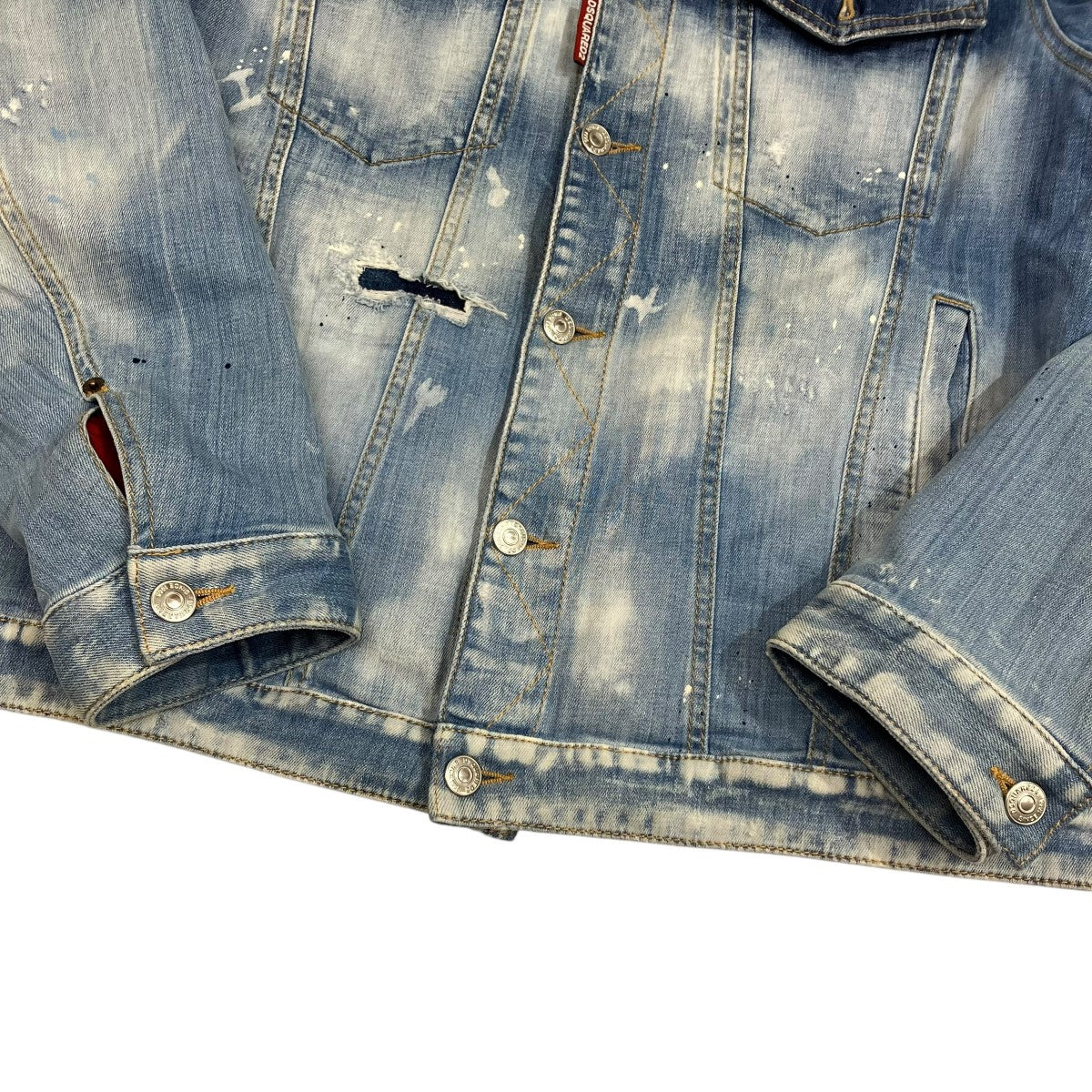 DSQUARED2 ダメージ加工 デニムジャケット L S71AN0083 DSQUARED2 (ディースクエアード) 22SS クラッシュ ダメージ加工