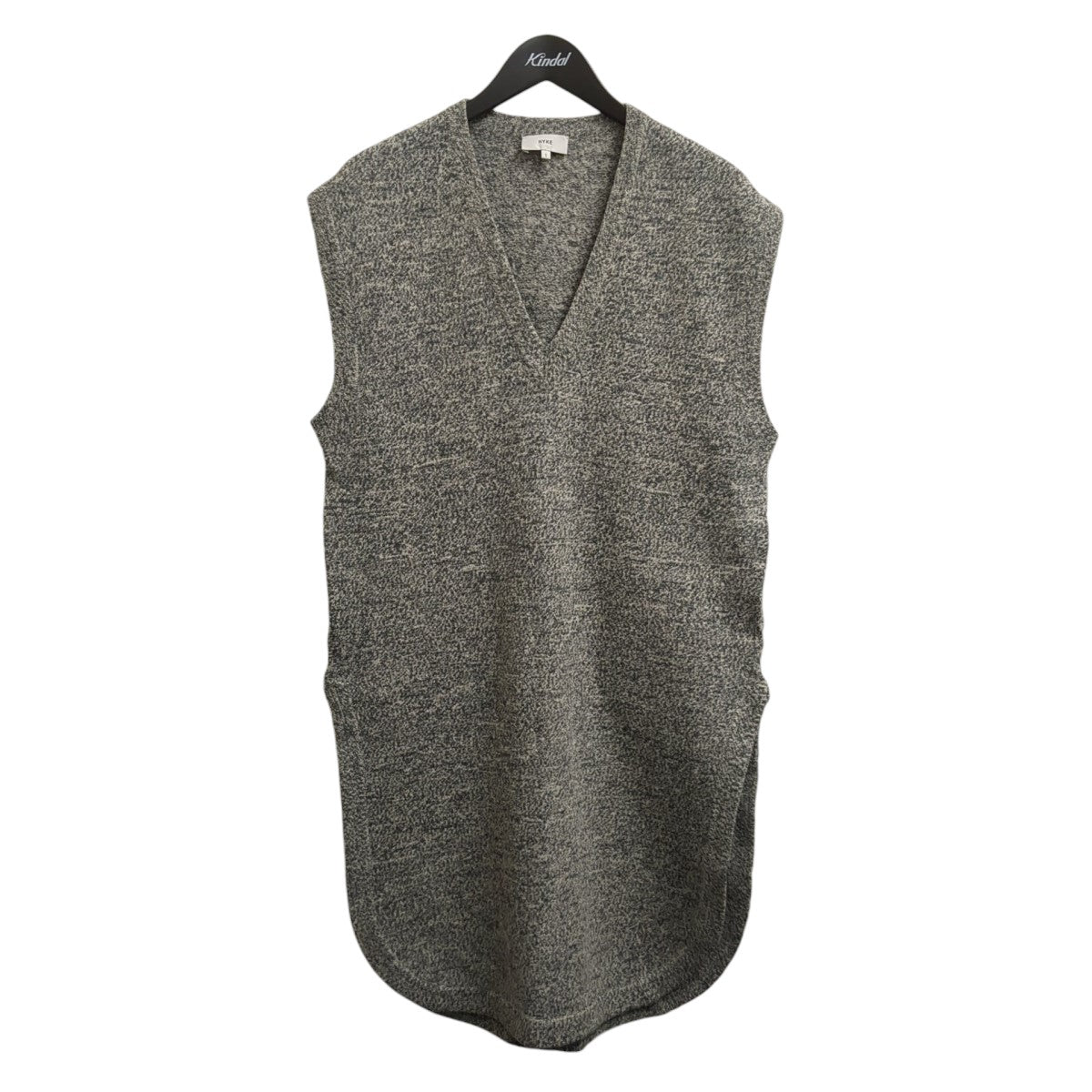 HYKE ハイク コットンカシミヤ ニットベスト カーキ系 クルーネック HYKE ハイク コットンカシミヤ ニットベスト カーキ系 クルー