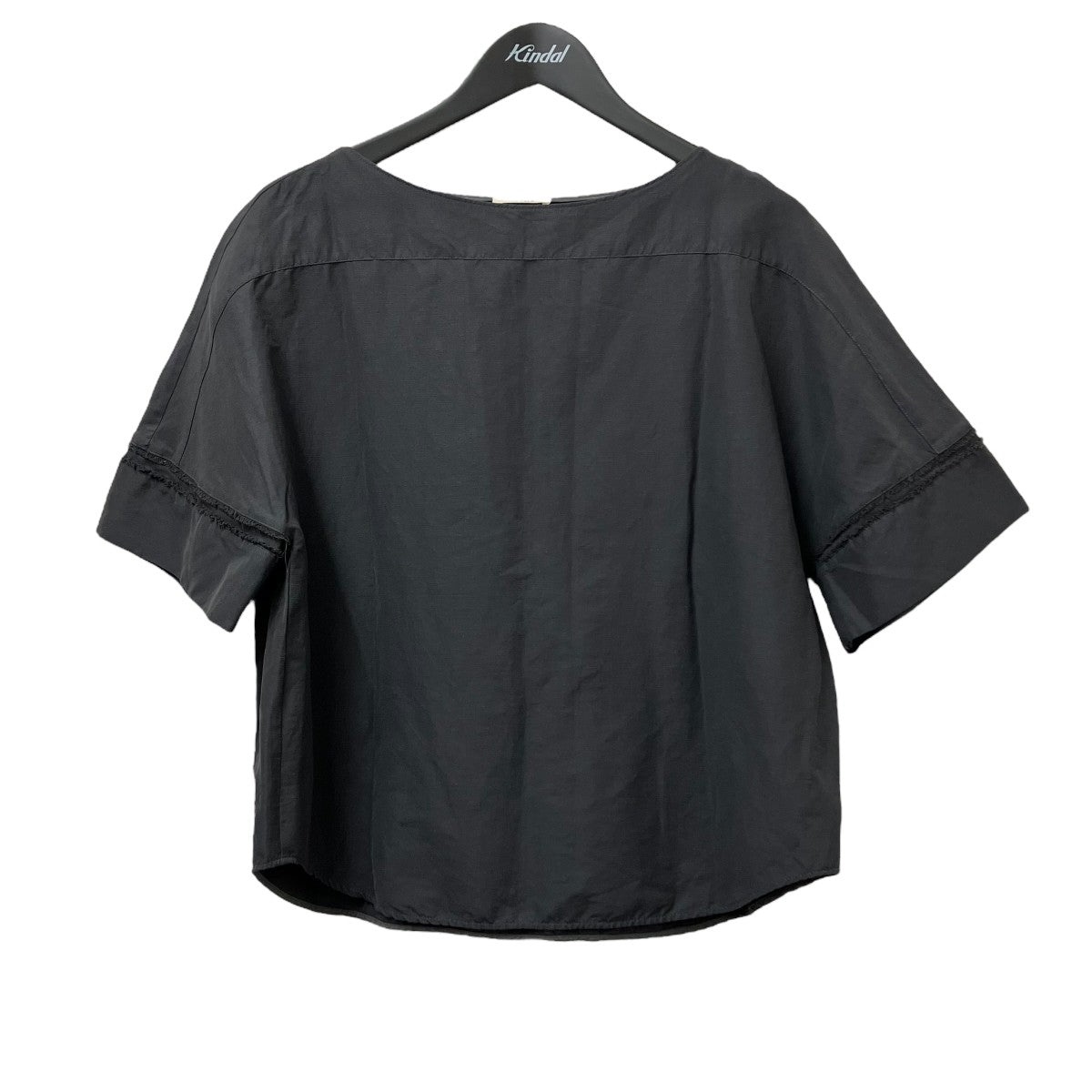 美品 DES PRES リネンナイロンストレッチ ハーフスリーブブラウス 麻 DES PRES(デプレ) リネンナイロンストレッチ ハーフスリーブ