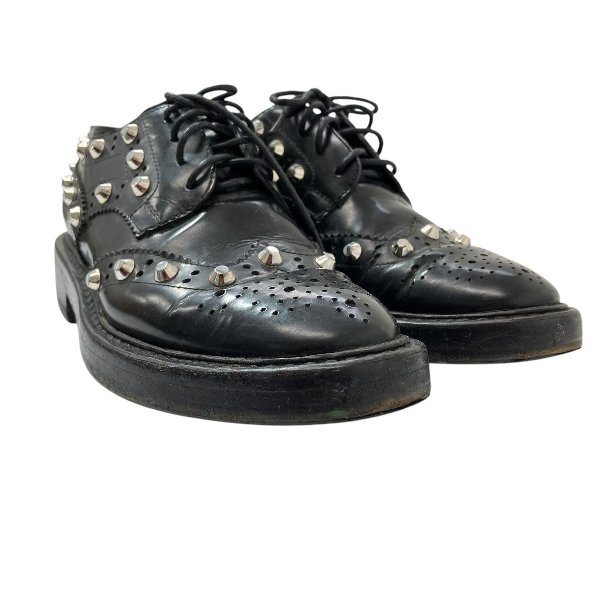 BALENCIAGA バレンシアガ レザーフラットシューズ スタッズ ブラック BALENCIAGA バレンシアガ レザーフラットシューズ スタッズ ブラック