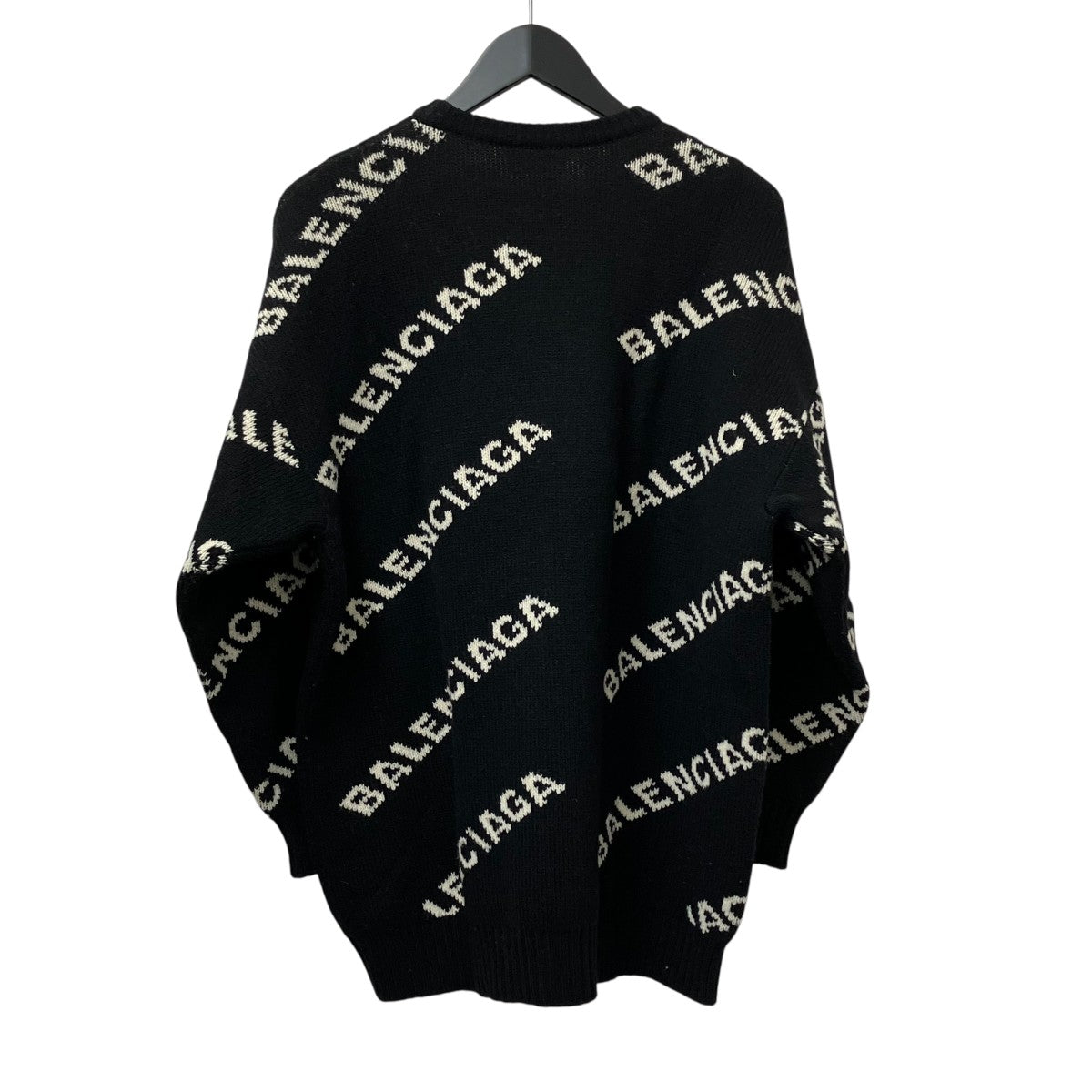 【美品】BALENCIAGA オーバーロゴ　リブニット　XS 美品】BALENCIAGA オーバーロゴ リブニット XS