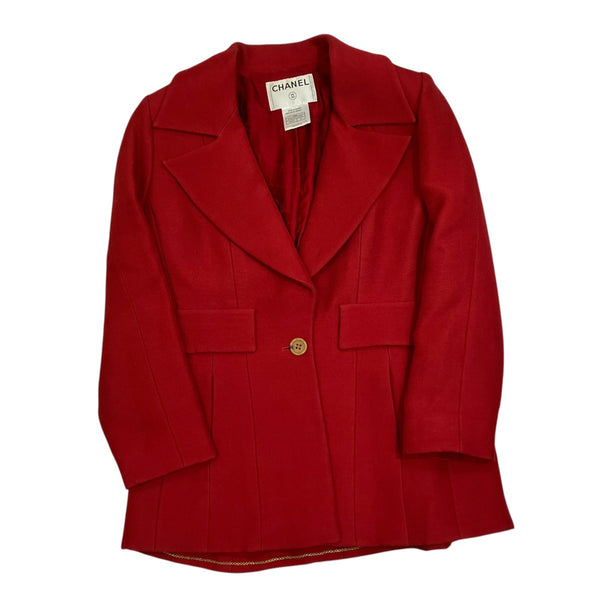 CHANEL BOUTIQUE 赤 テーラードジャケット 38 中古・古着通販】CHANEL (シャネル) ツイードジャケット レッド サイズ