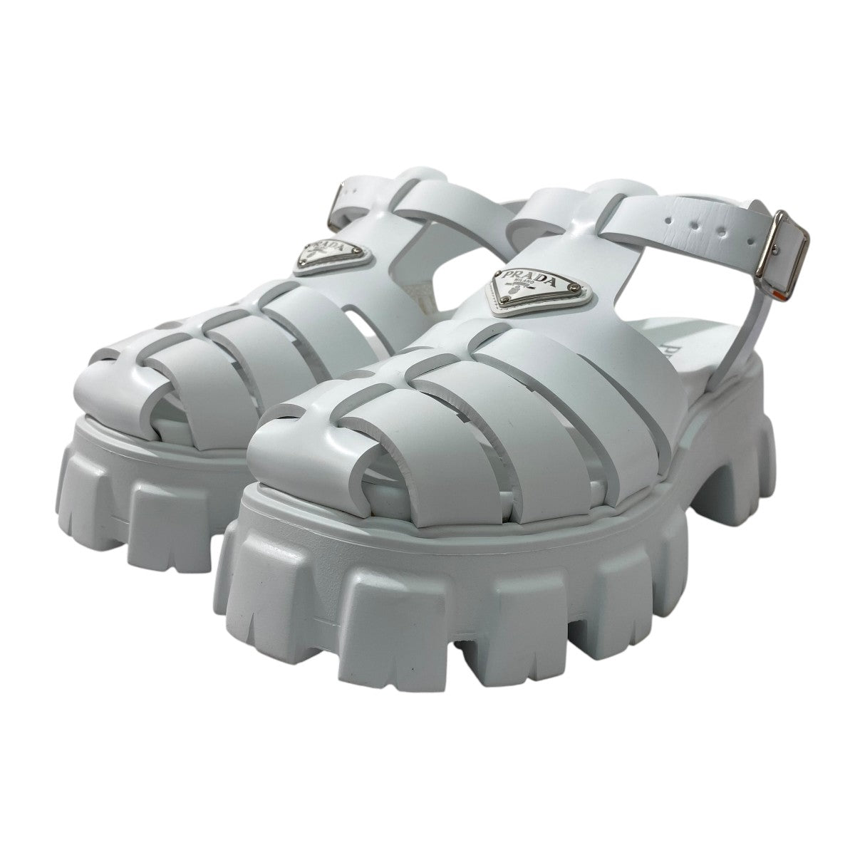 PRADA モノリス ラバーサンダル 5 PRADA(プラダ) モノリス フォームラバーサンダル ホワイト