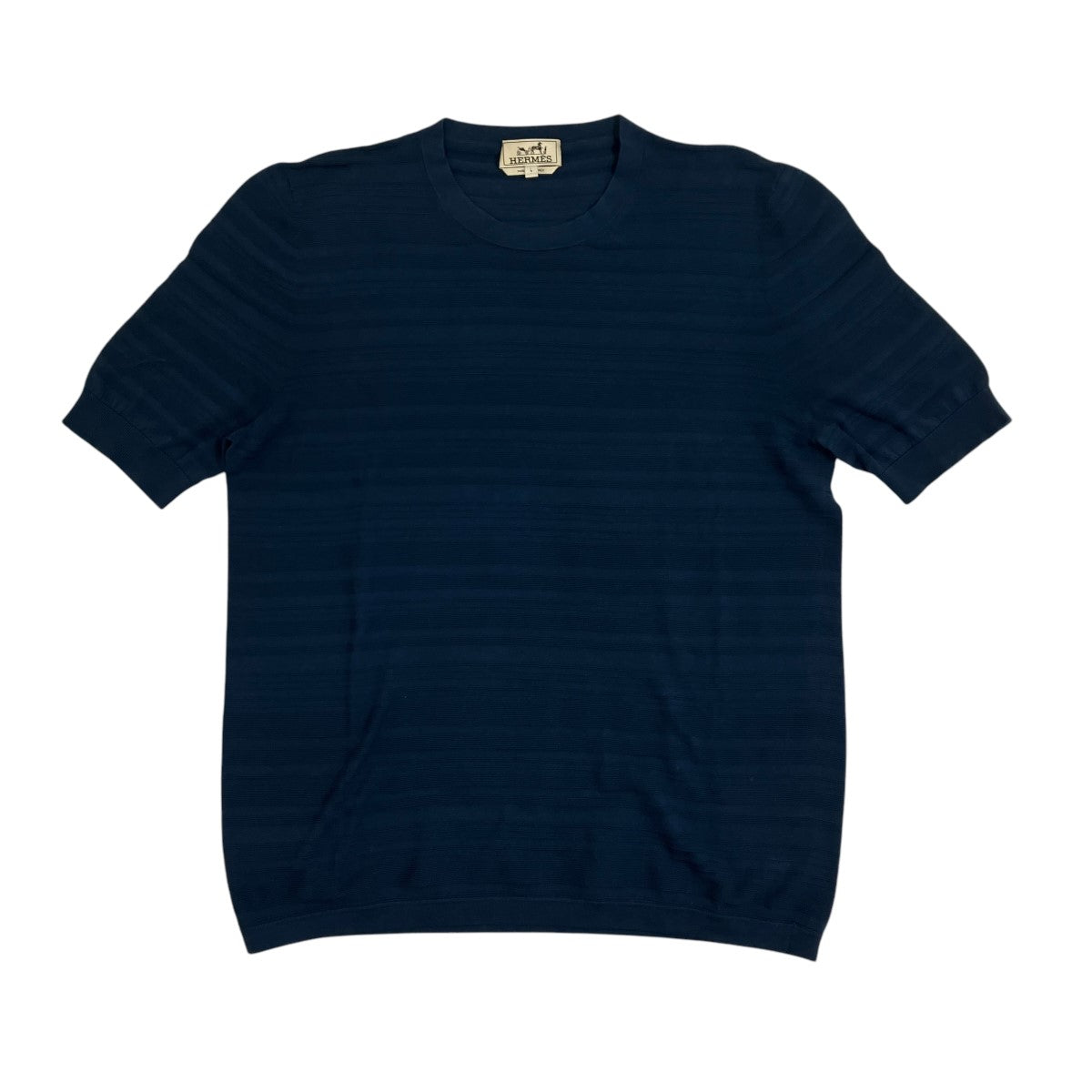HERMES ネイビー ポロシャツ L HERMES エルメス ポロシャツ L 紺 【古着】