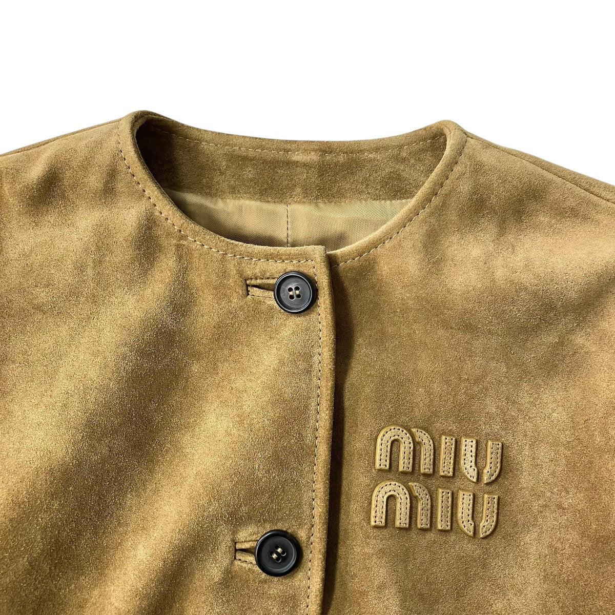 MIU MIU ナチュラル スエード ジャケットレザージャケットMPG492 古着・中古-3枚目のアイテム画像