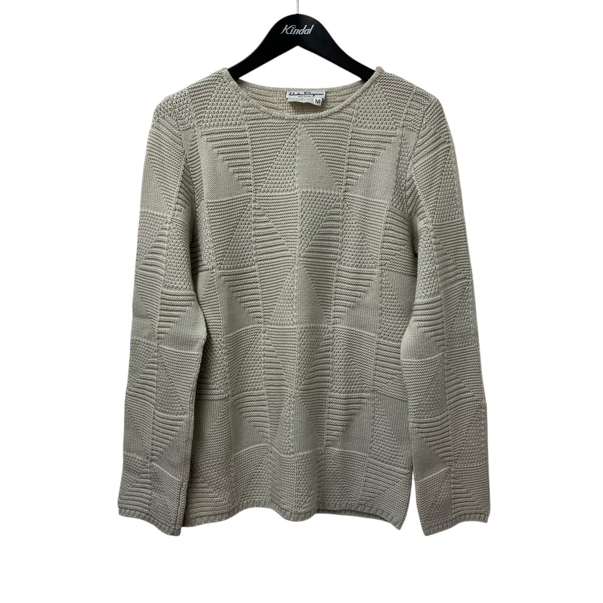 【美品】Salvatore Ferragamoサルバトーレフェラガモ襟付ニットL サルヴァトーレ フェラガモ（SALVATORE FERRAGAMO）