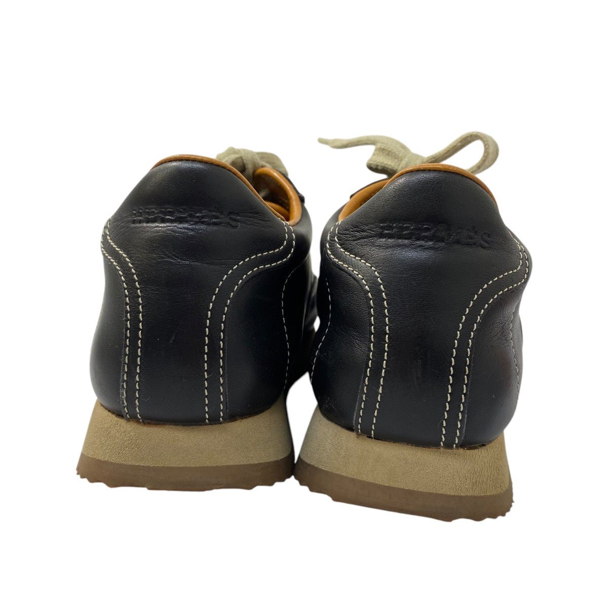 HERMES◆ローカットスニーカー/38/ネイビー/キャンバス/Hロゴ ネイビー（紺）系 HERMES BOUNCING(エルメス バウンシング) スニーカー