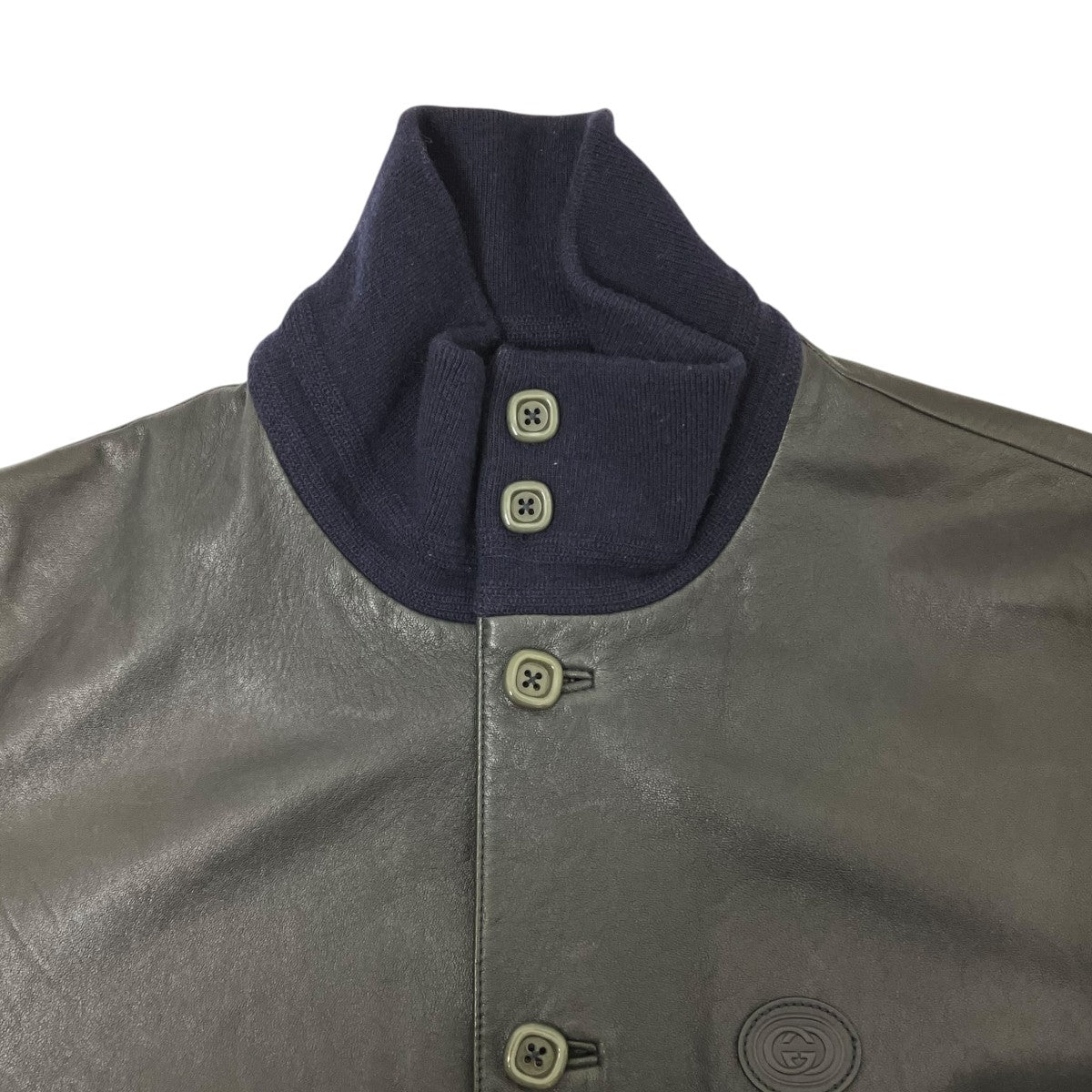 GUCCI(グッチ) レザージャケット641312 641312 ネイビー サイズ 44