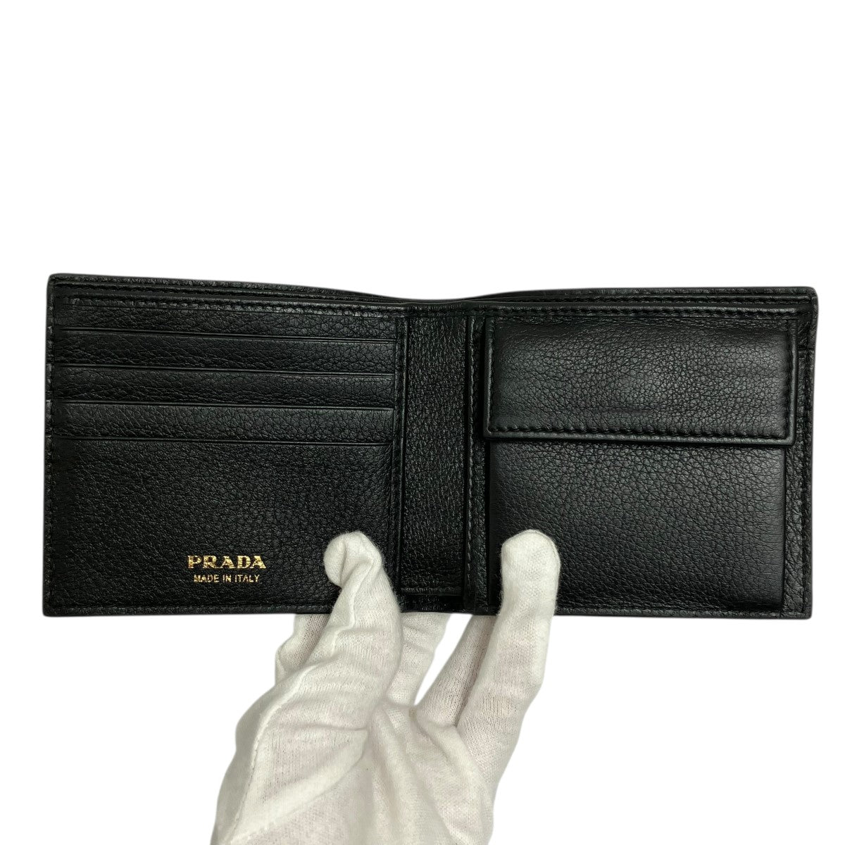 PRADA SOFT CALF COMPACT WALLET2つ折り財布 古着・中古-3枚目のアイテム画像