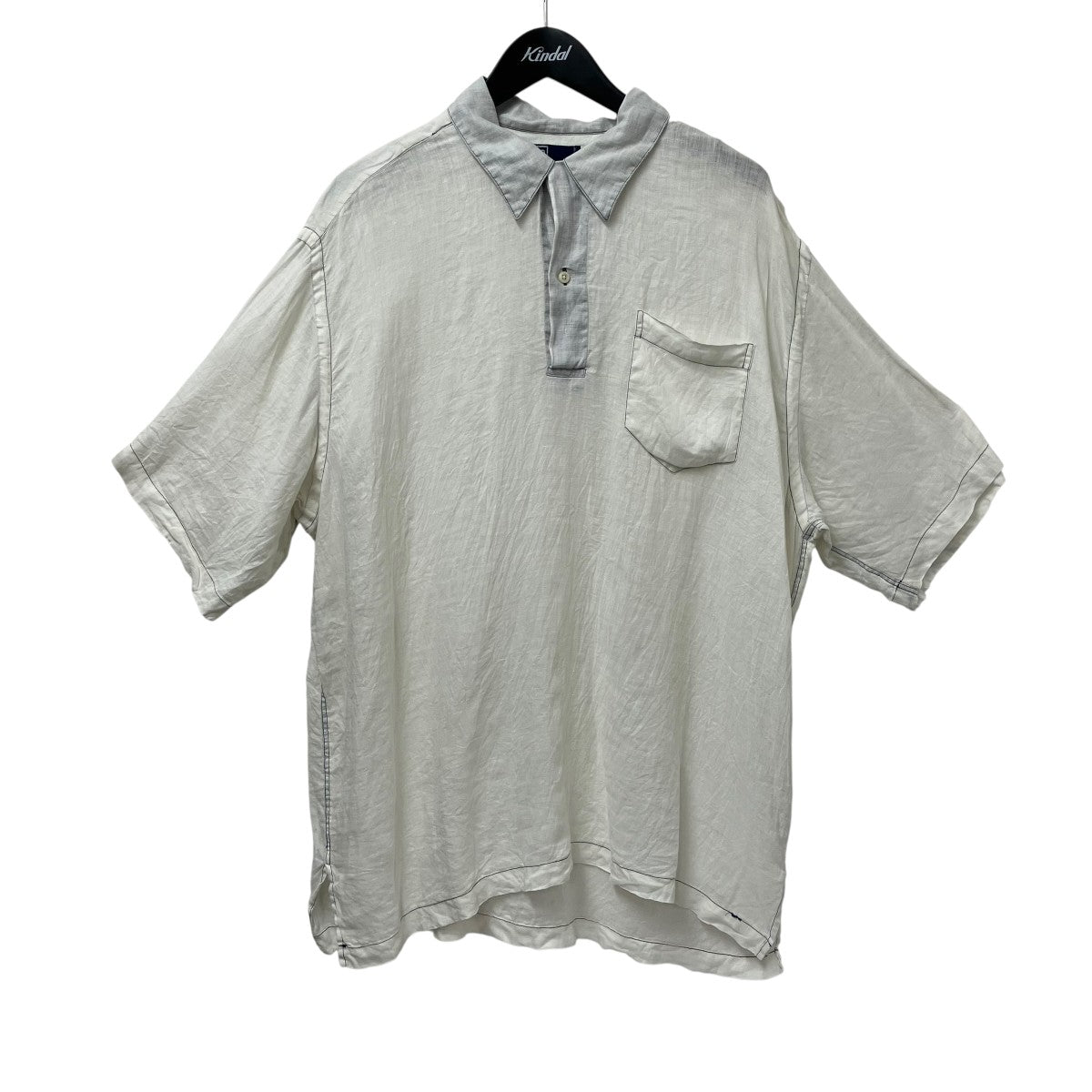RALPH LAUREN 90s オープンカラー プルオーバー リネン ポニーなしシャツ 古着・中古-1枚目のアイテム画像
