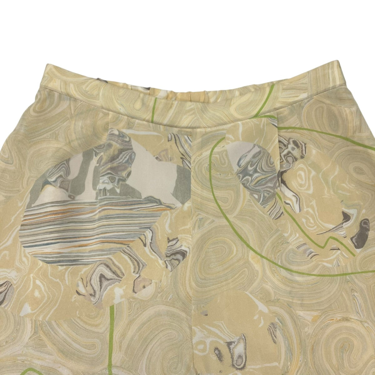 mame kurogouchi 25SSMarble Print Silk TrousersMM25SS-PT084 古着・中古-3枚目のアイテム画像
