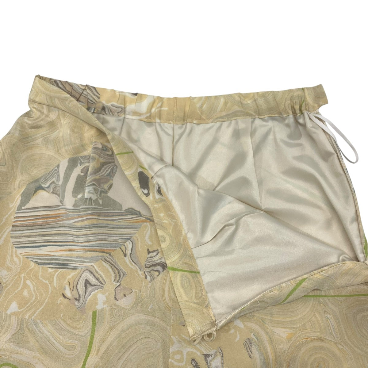 mame kurogouchi 25SSMarble Print Silk TrousersMM25SS-PT084 古着・中古-4枚目のアイテム画像
