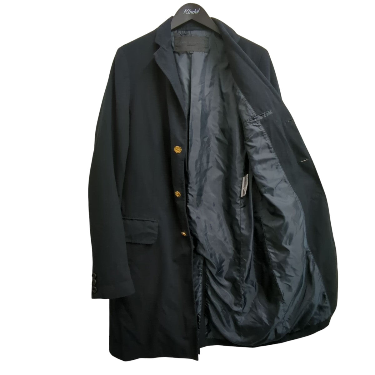 超希少✨ コムデギャルソンオム チェスターコート ネイビー 濃紺 M ベルト付き COMME des GARCONS HOMME(コムデギャルソンオム) 縮絨
