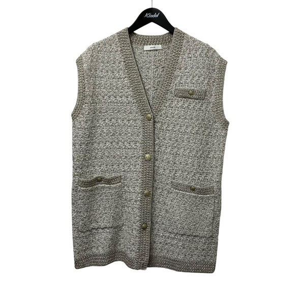 美品✨ebure エブール ブラック Vネック コットン ニットベスト 綿 美品✨ebure エブール ブラック Vネック コットン ニットベスト 綿