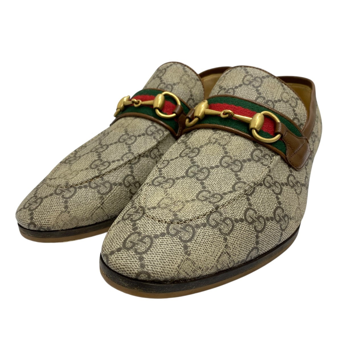 GUCCI(グッチ) GGキャンバス ホースビットローファー759648