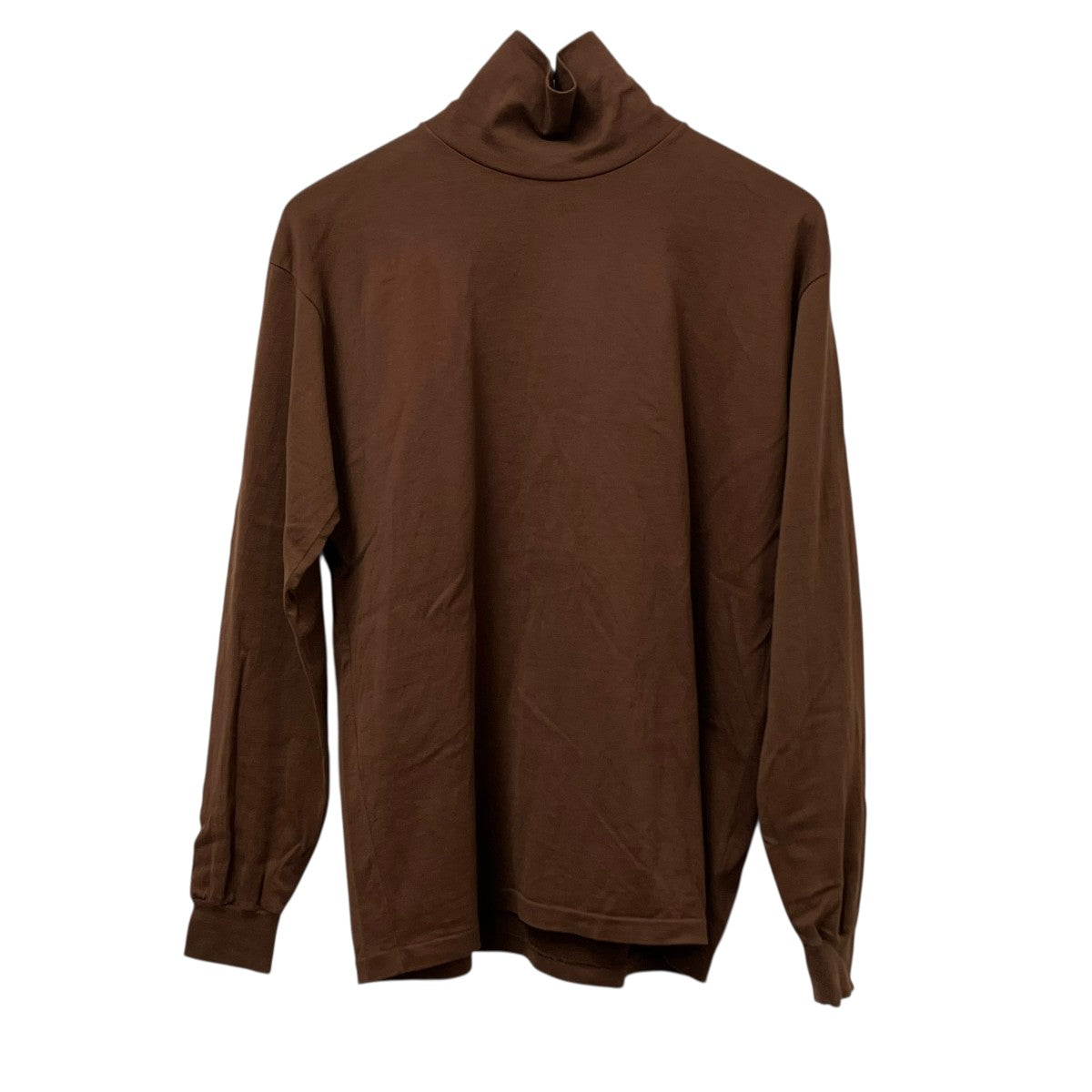 オーラリー　AURALEE ギザコットンリブハイネック トップス　長袖　ブラウン AURALEE(オーラリー) ハイネックカットソー サイズ 0｜【公式