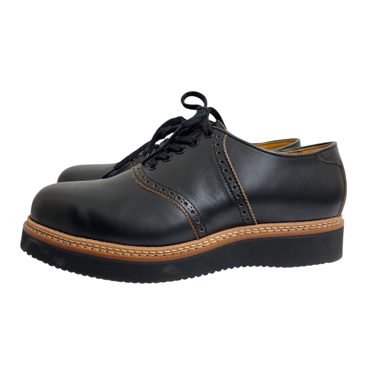 日本製 レザーシューズ サスペンション ブラック　メイドインGMジャパン MADE IN GM Japan(MADE IN GM Japan) サドルシューズレザー