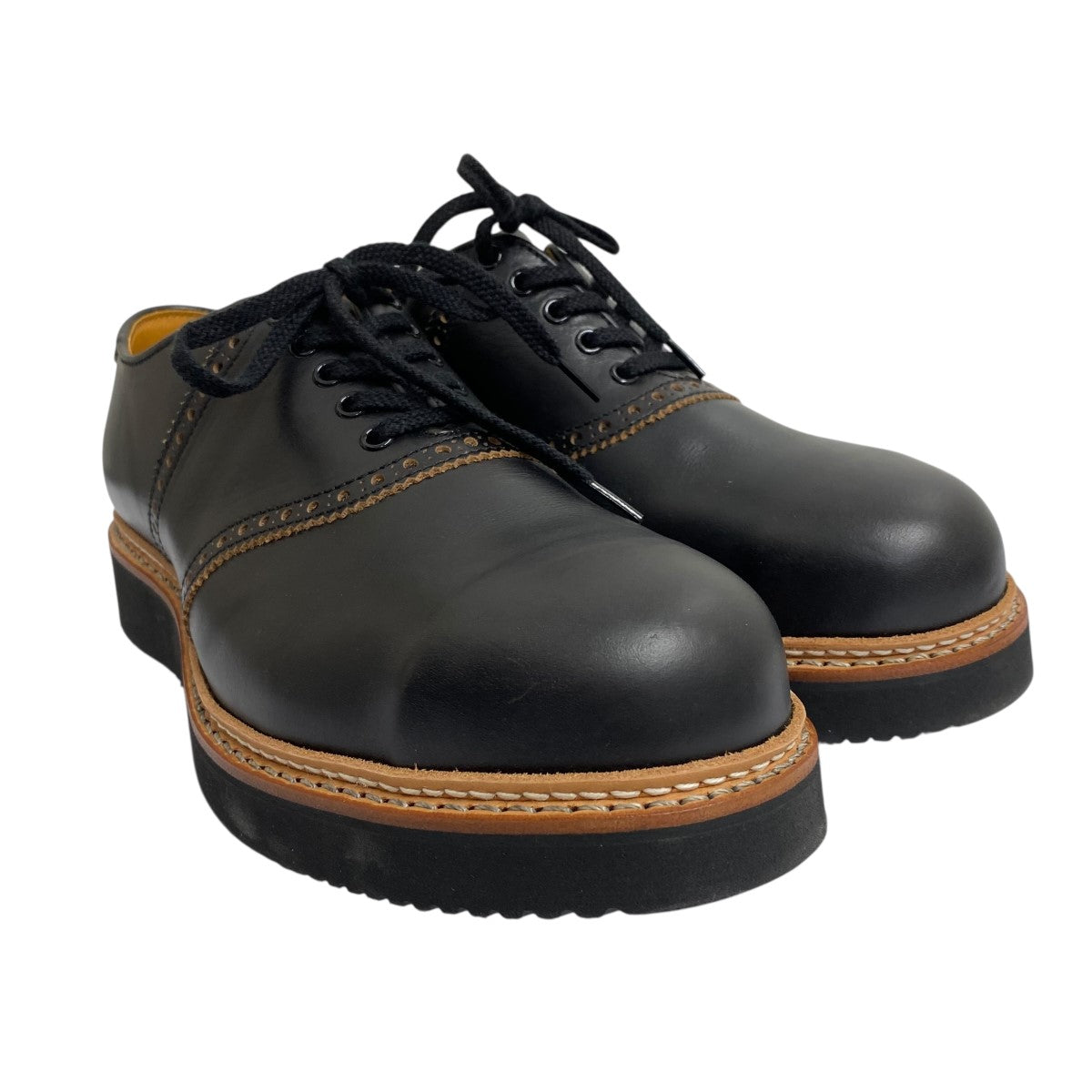 日本製 レザーシューズ サスペンション ブラック　メイドインGMジャパン MADE IN GM Japan(MADE IN GM Japan) サドルシューズレザー