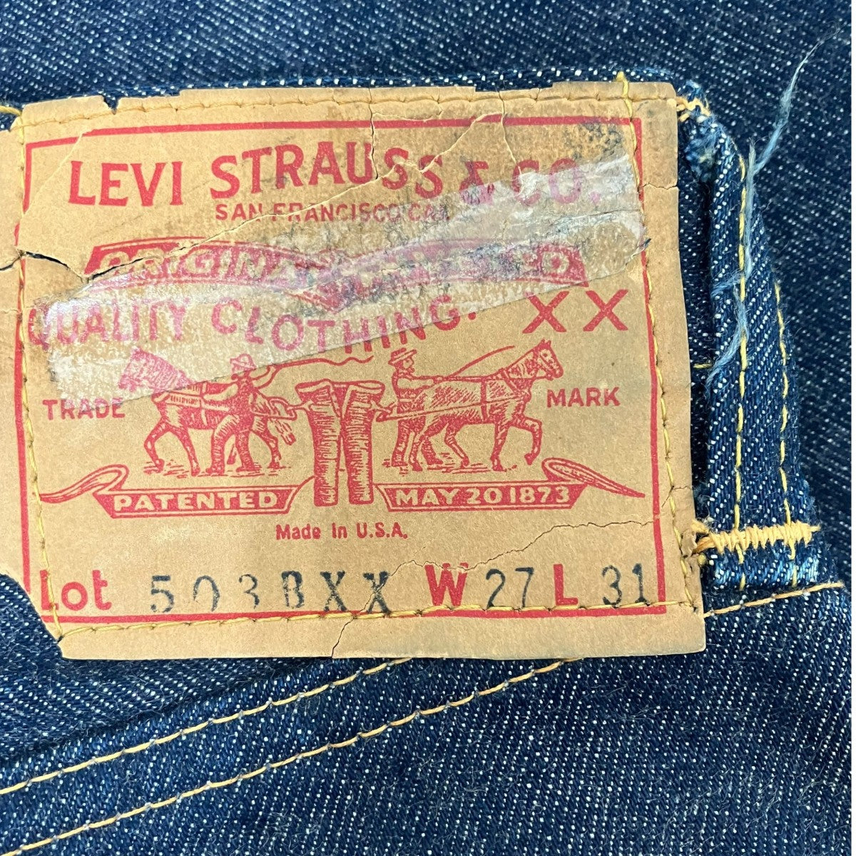 VINTAGE LEVI’S 50s 503BXXパンツ 古着・中古-7枚目のアイテム画像