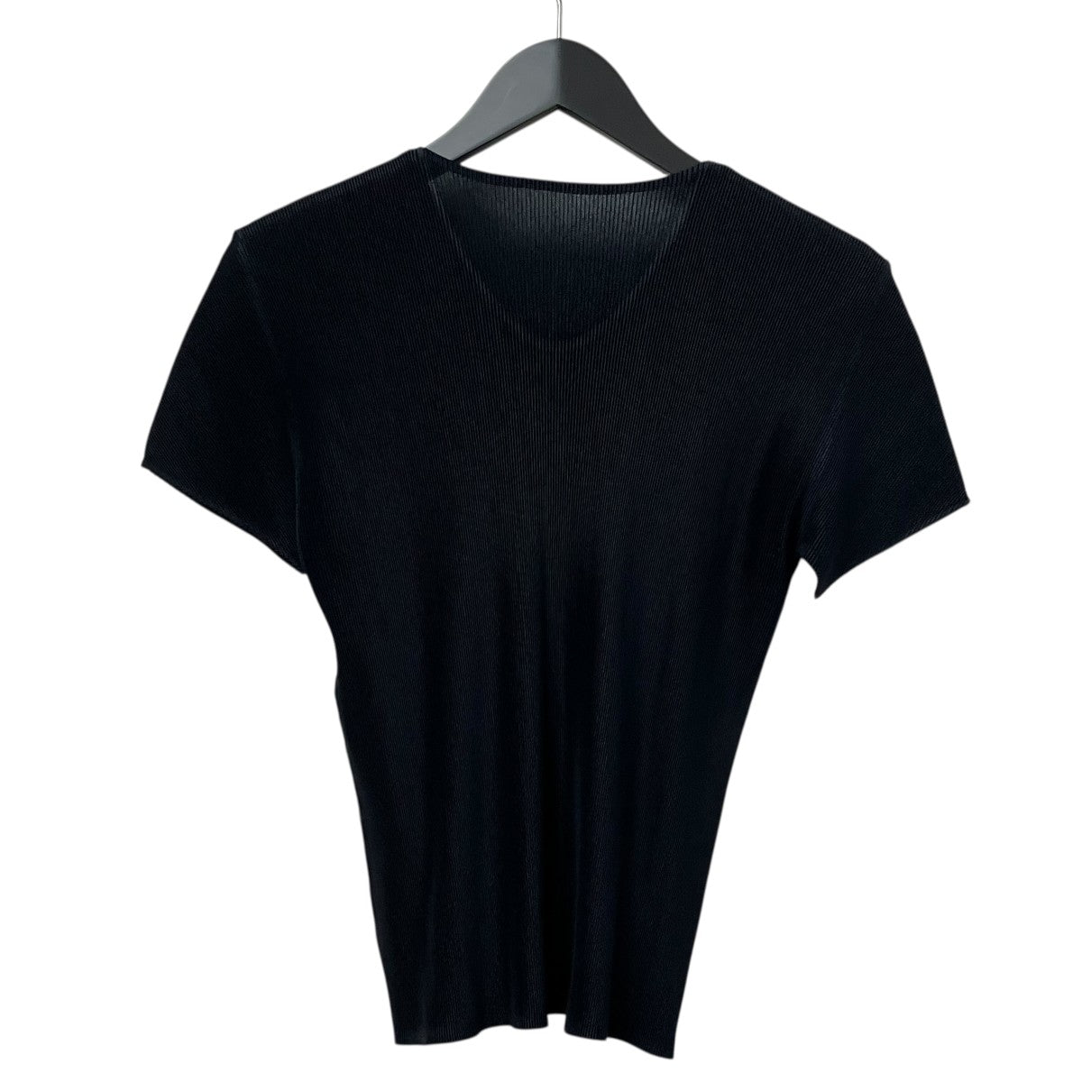 PLEATS PLEASE ブラック プリーツ Tシャツ PLEATS PLEASE プリーツプリーズ 長袖カットソー 良好 サイズ:4