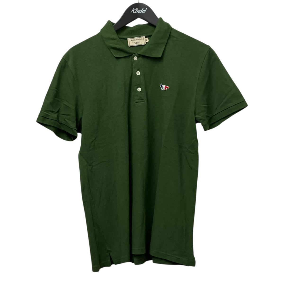 MAISON KITSUNÉ グリーンポロシャツ XS MAISON KITSUNE' - メゾンキツネ 半袖 ポロシャツ XS グリーン