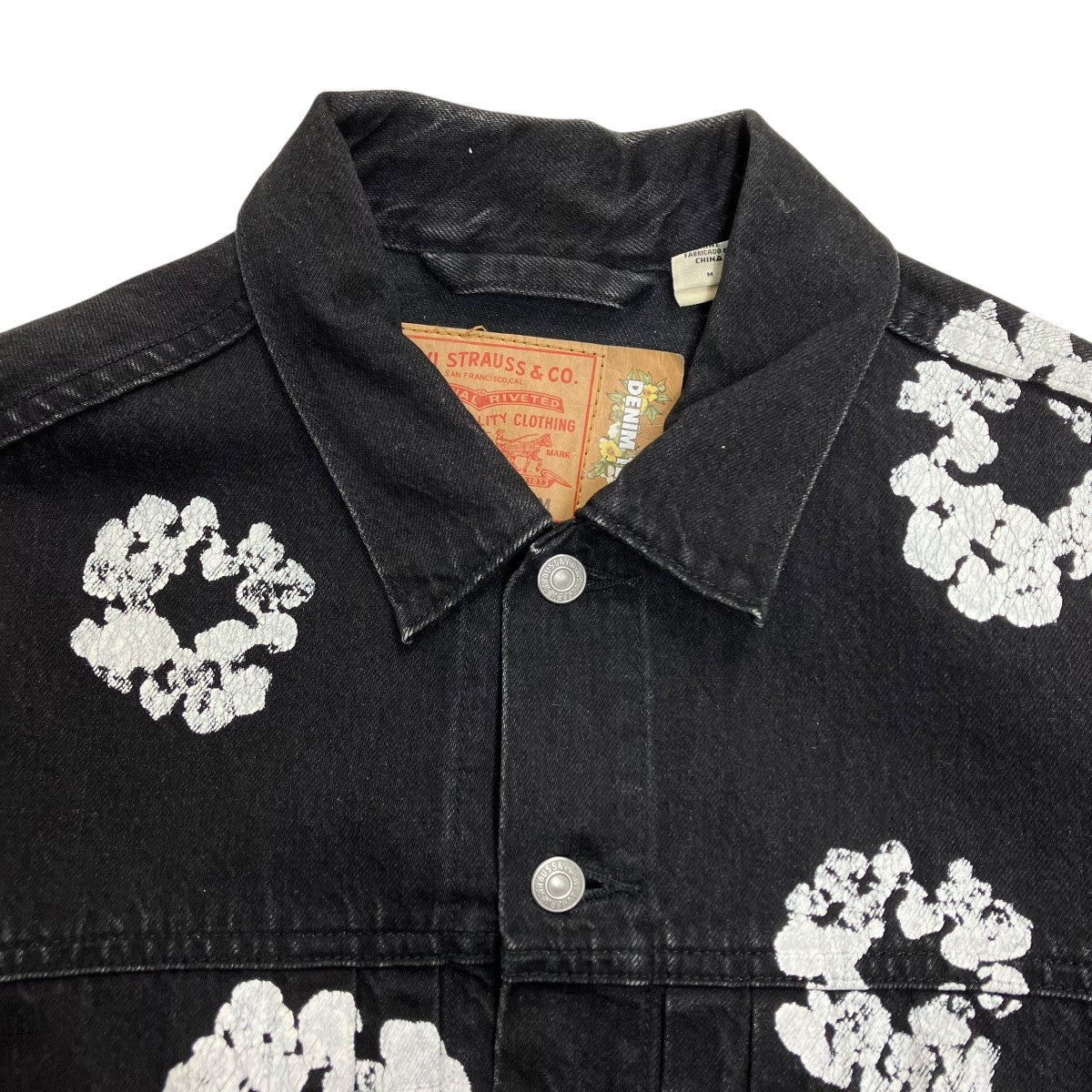 Denim Tears×LEVI'S フラワープリントデニムジャケット ブラック