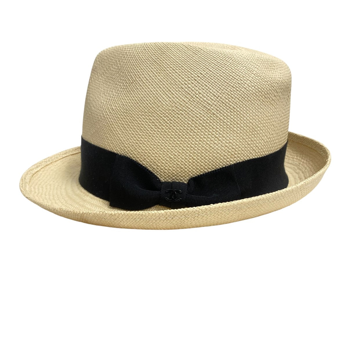 【未使用美品】CHANEL 麦わら帽 ストロー ボートハット ベージュ CHANEL(シャネル) ストローハット ベージュ サイズ M｜【公式
