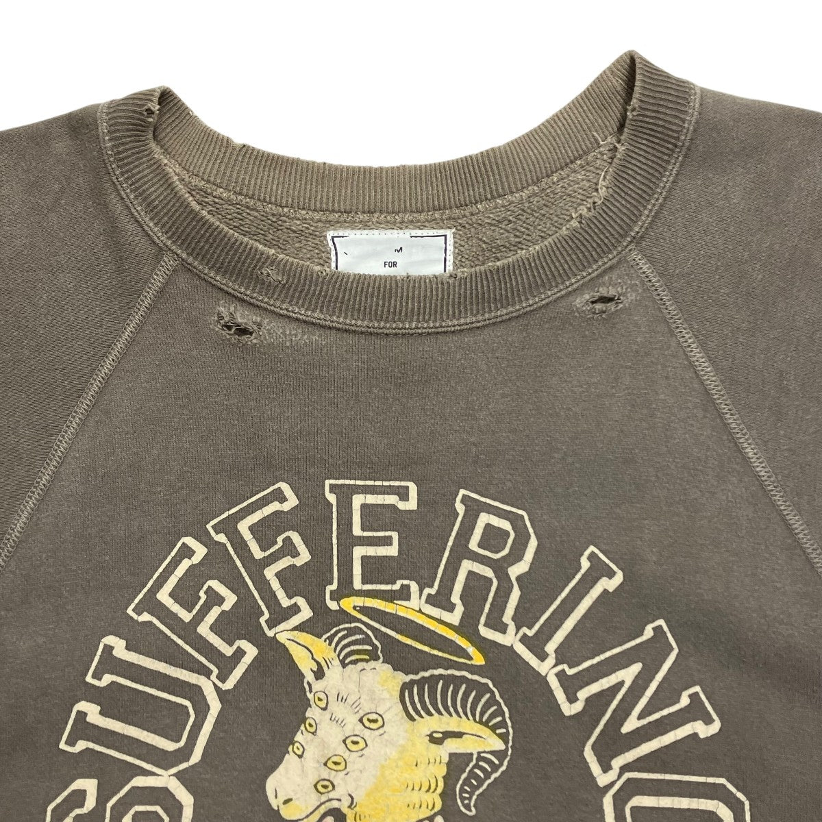NEXUSVII×SAINT MICHAEL SUFFERING SAINTS CREW SWEAT グレー