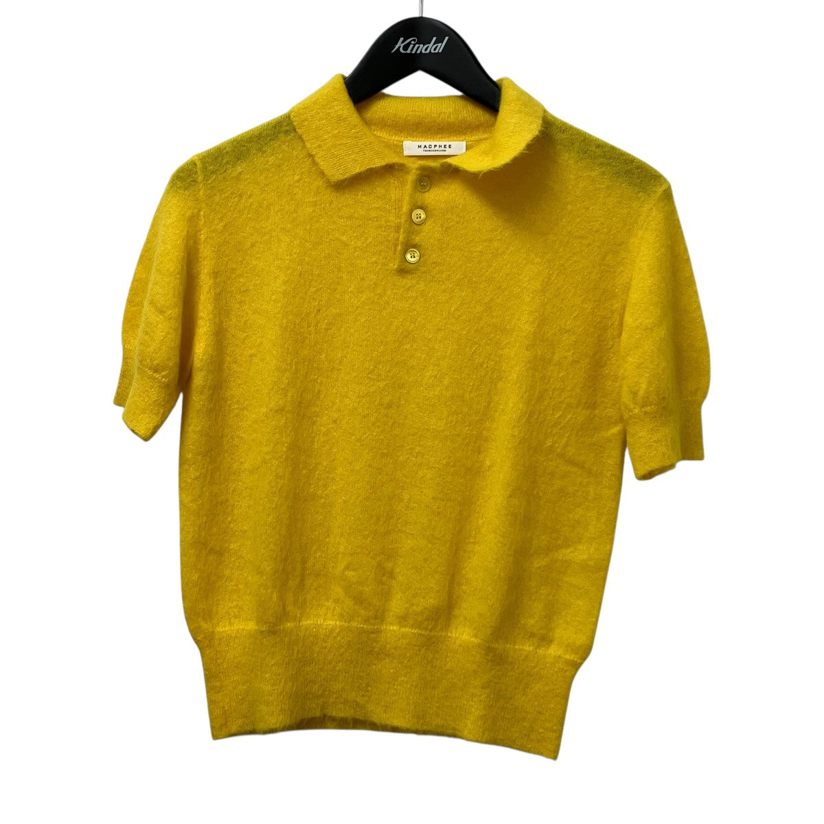 マカフィー MACPHEE 24AW アルパカシャギー ポロプルオーバー ニットポロシャツ 12-02-44-02110 イエロー サイズ：S MACPHEE(マカフィー) 24AWアルパカシャギー ポロプルオーバー