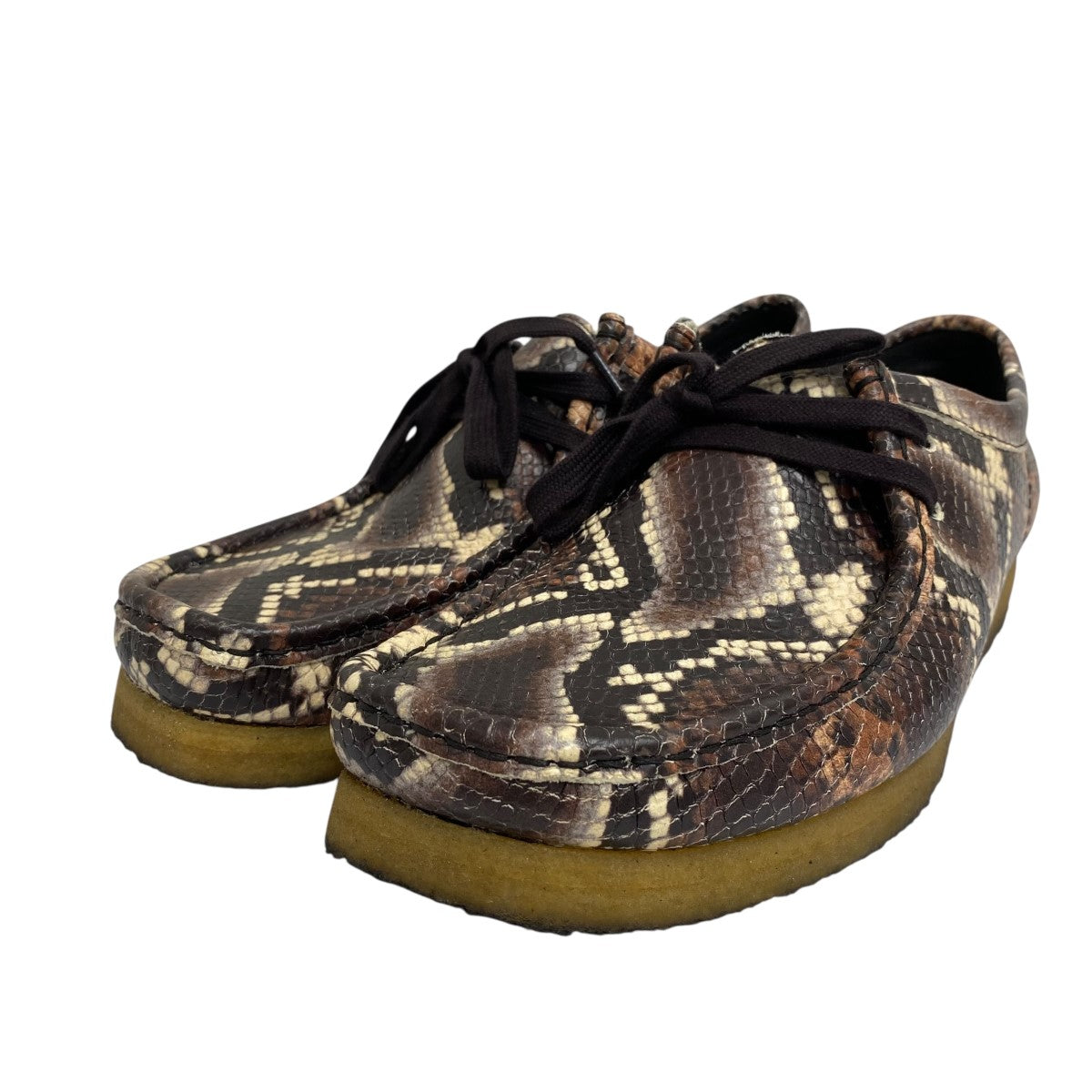 CLARKS(クラークス) スネークプリントモカシンシューズ ブラウン