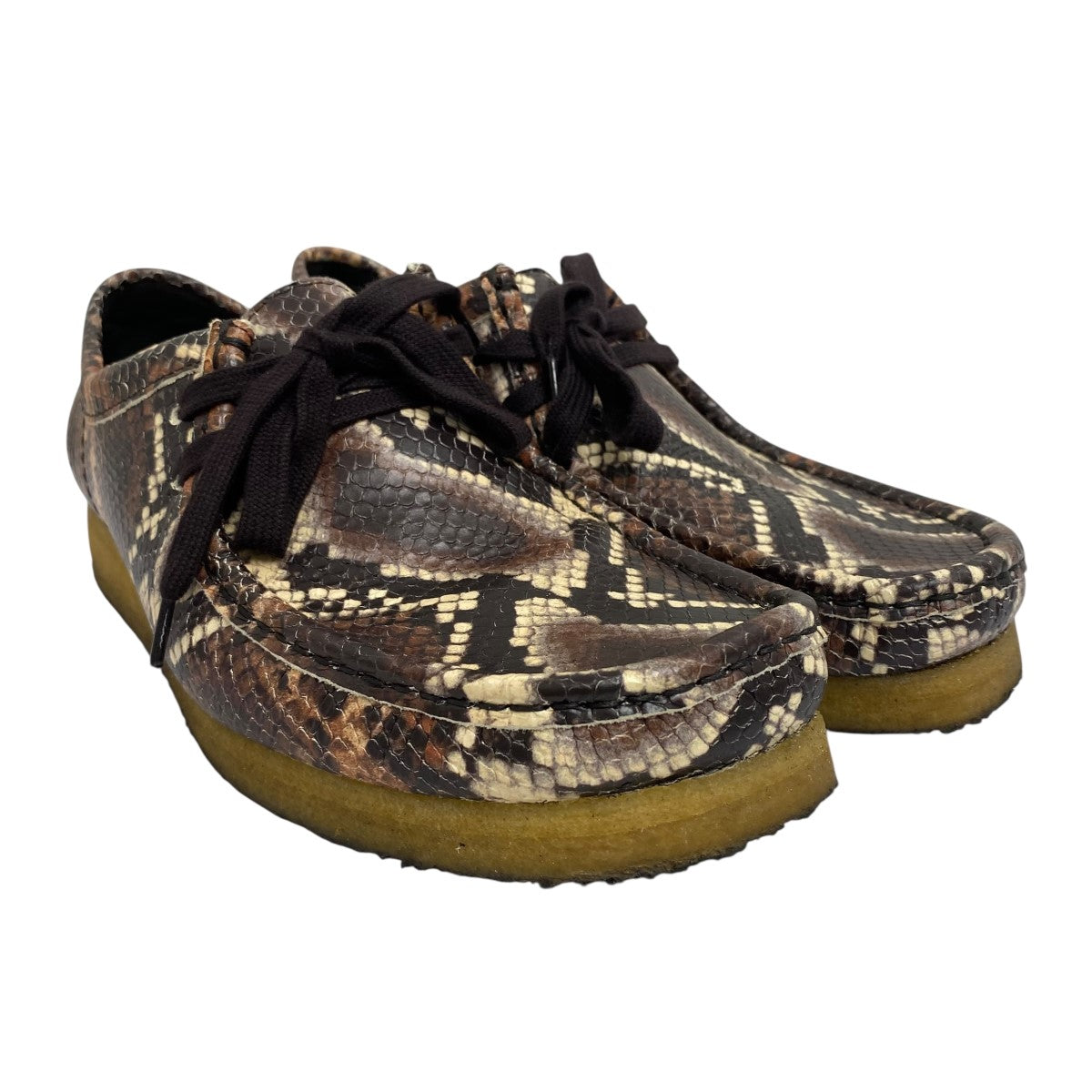 CLARKS(クラークス) スネークプリントモカシンシューズ ブラウン