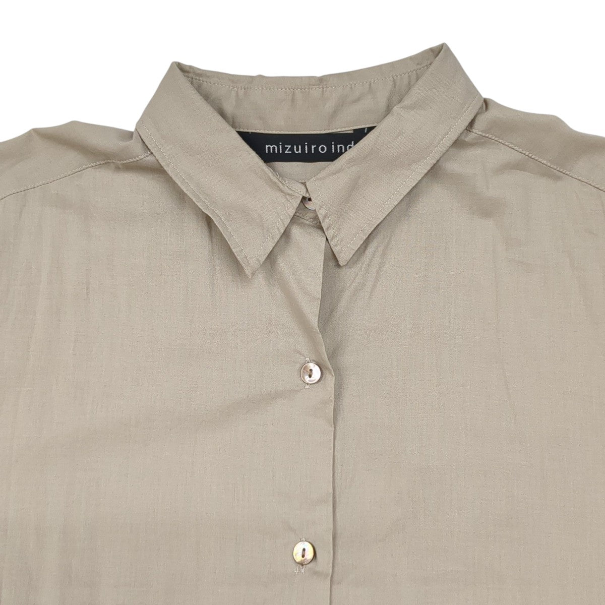 mizuiro ind ベージュ シャツワンピース mizuiro-ind(ミズイロ) シャツワンピース ベージュ サイズ F