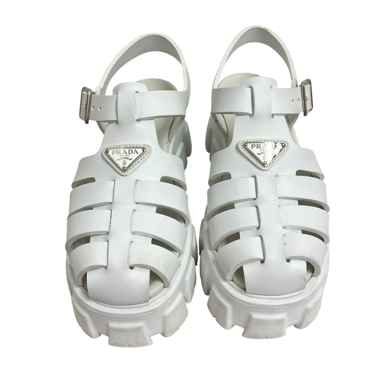 PRADA プラダ サンダル 白 EU36(22.5cm位) 4103724D0018 PRADA(プラダ) サンダル ホワイト サイズ 36|【公式】カインド