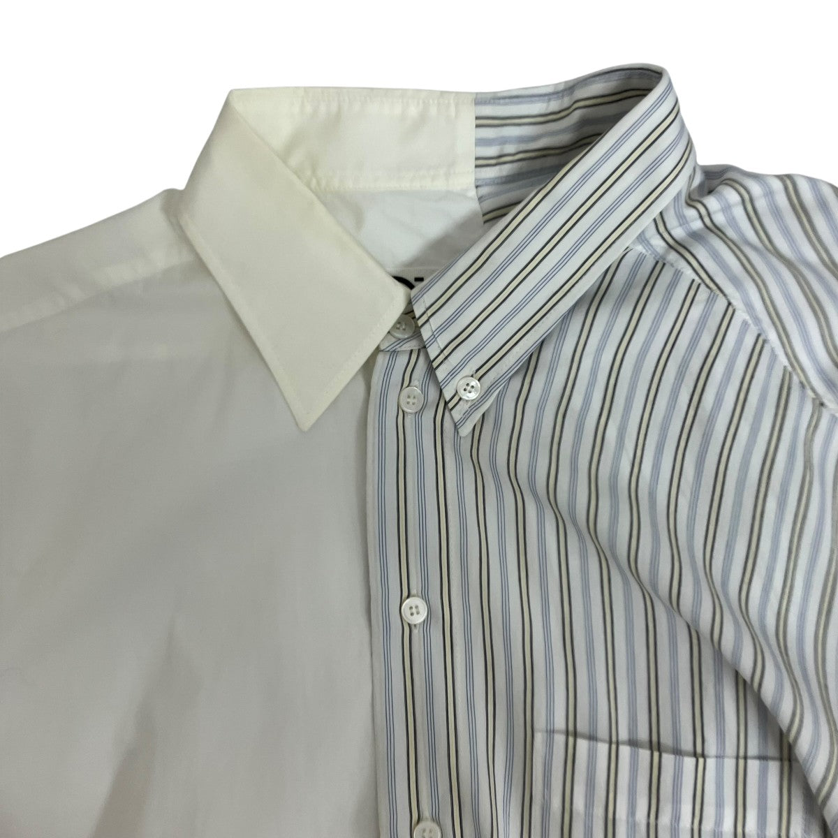 MM6◆半袖シャツ/36/コットン/WHT/ストライプ/S32CU0133 MM6 Maison Margiela(マルタンマルジェラ) ストライプ切替