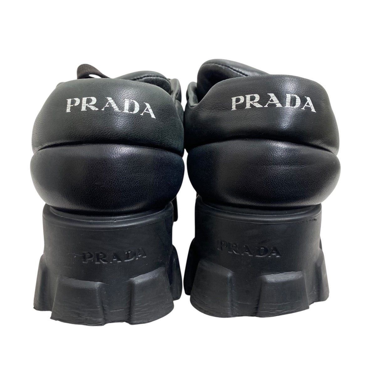 PRADA(プラダ) パデッドナッパレザースニーカー ブラック サイズ
