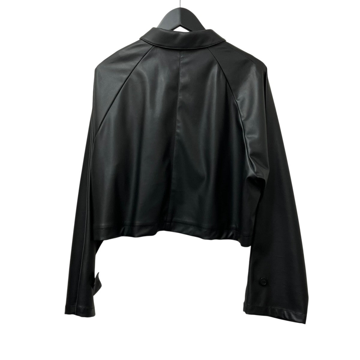 HIDEAWAYS ダークブルー フェイクレザージャケット 48 スリム 極美品 HER(ハー) フェイクレザージャケット7043408 7043408 ブラック