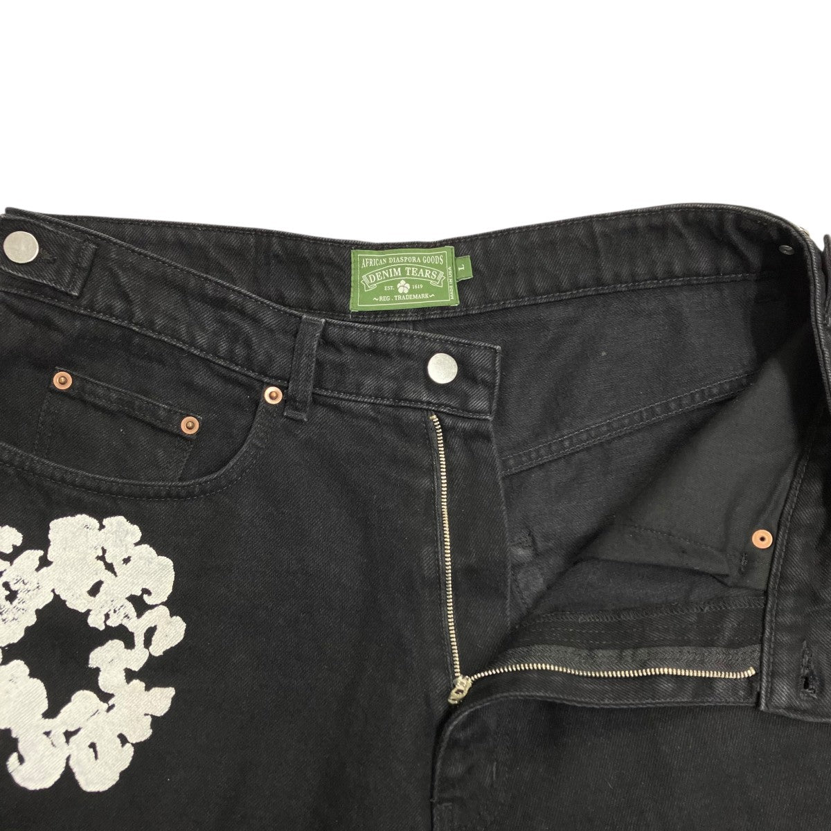 【新品】Denim Tears デニムティアーズ ハープパンツ Denim Tears(デニムティアーズ) ハーフパンツ ブラック サイズ L