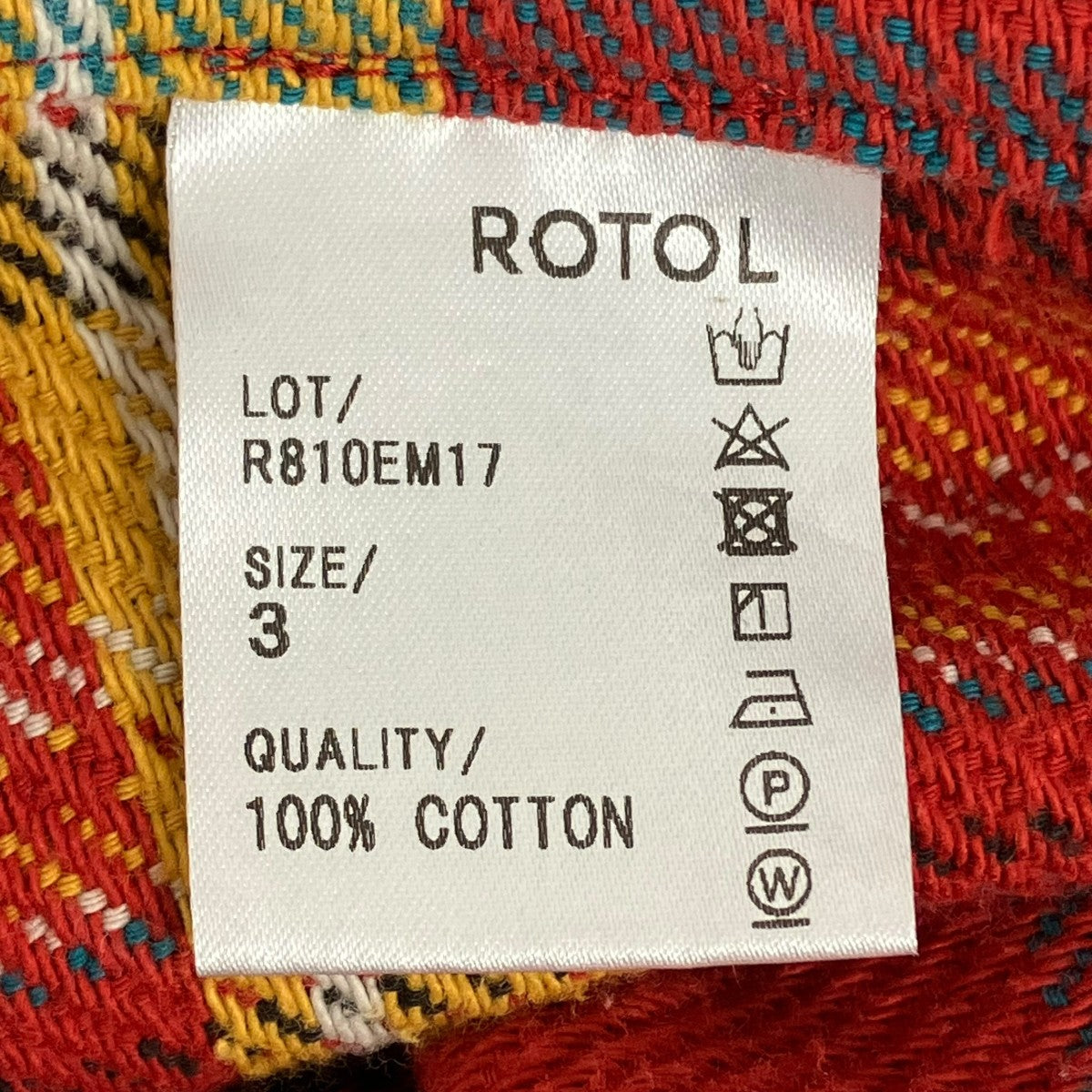 トップス ROTOL BIG FLANNEL SHIRT ROTOL(ロトル) BIG FLANNEL SHIRTチェックシャツ レッド サイズ