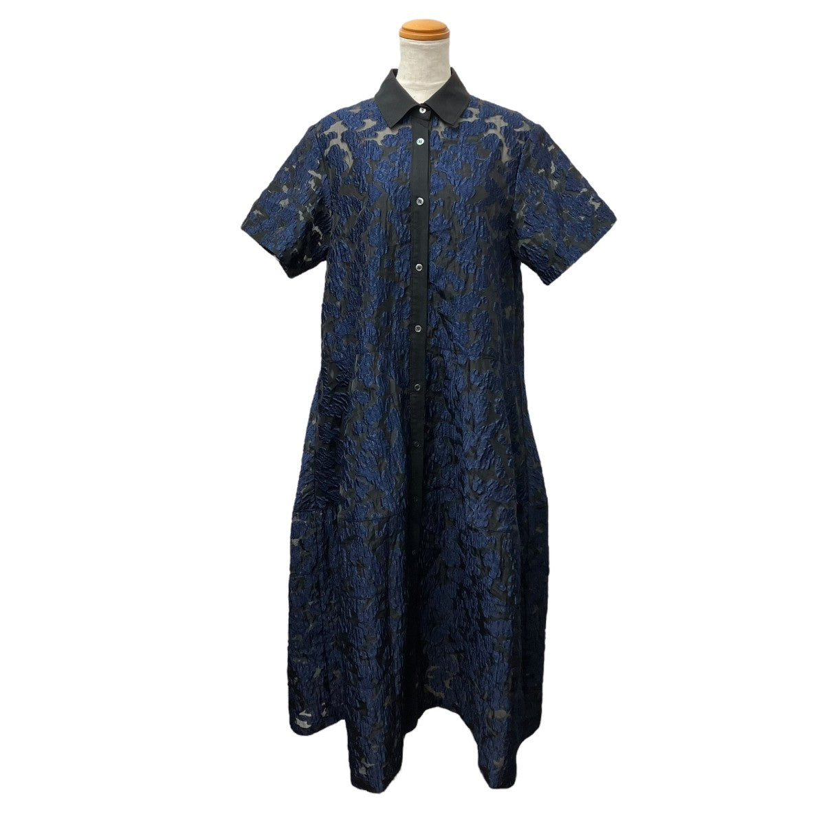 ルシェルブルー シャツワンピース 黒 セール】ナイロンレザーシャツドレス / Nylon Lether Shirts