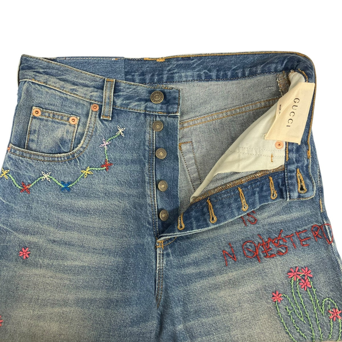【GUCCI】グッチ デニムパンツ 中古・古着通販】GUCCI (グッチ) デニムパンツ タイガーフラワー