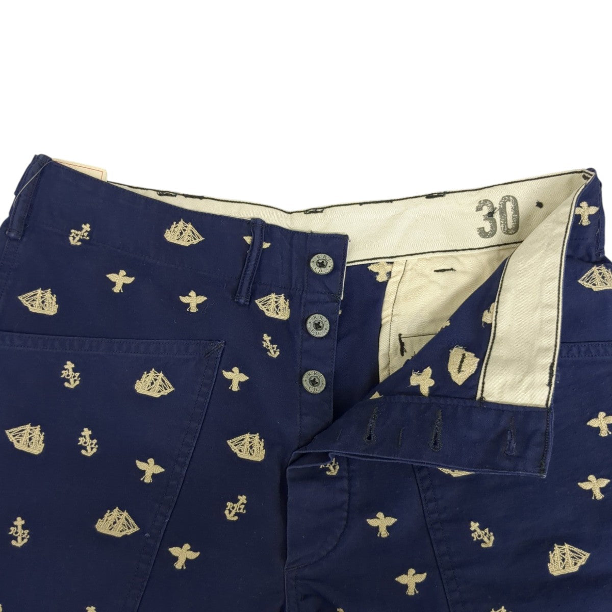 RRL 24SSノーティカルエンブロイダリー ツイル ショートパンツハーフパンツ 古着・中古-4枚目のアイテム画像