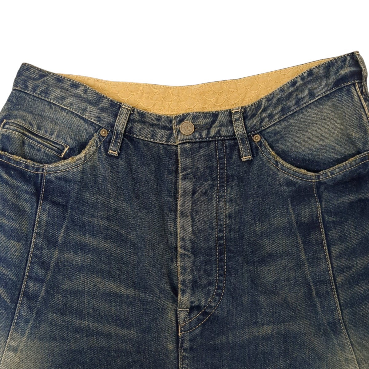 mina perhonen ミナペルホネン ユーズド加工デニムパンツ 38 mina perhonen 【定価3.5万】ミナペルホネン *always コットン