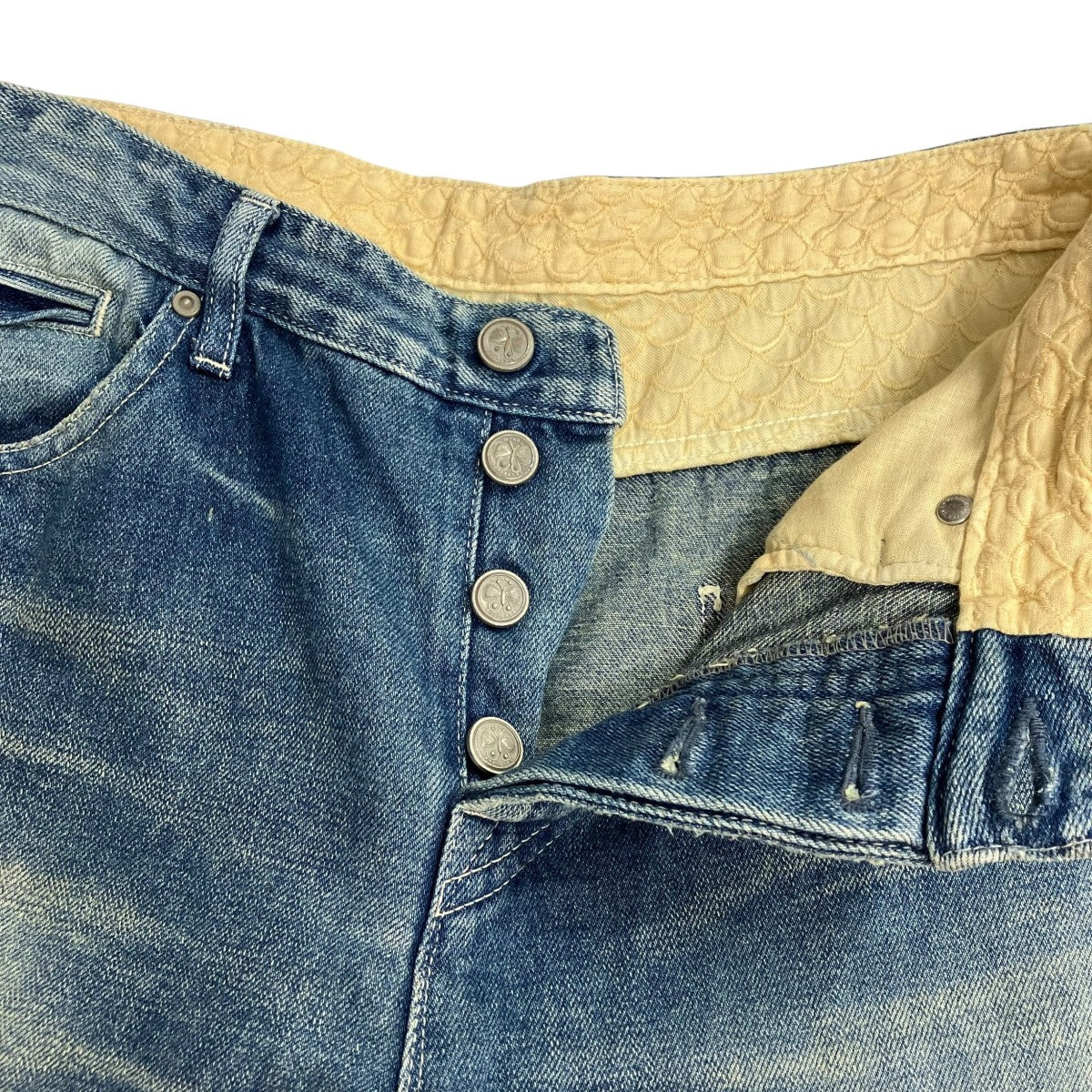 mina perhonen ミナペルホネン ユーズド加工デニムパンツ 38 mina perhonen 【定価3.5万】ミナペルホネン *always コットン