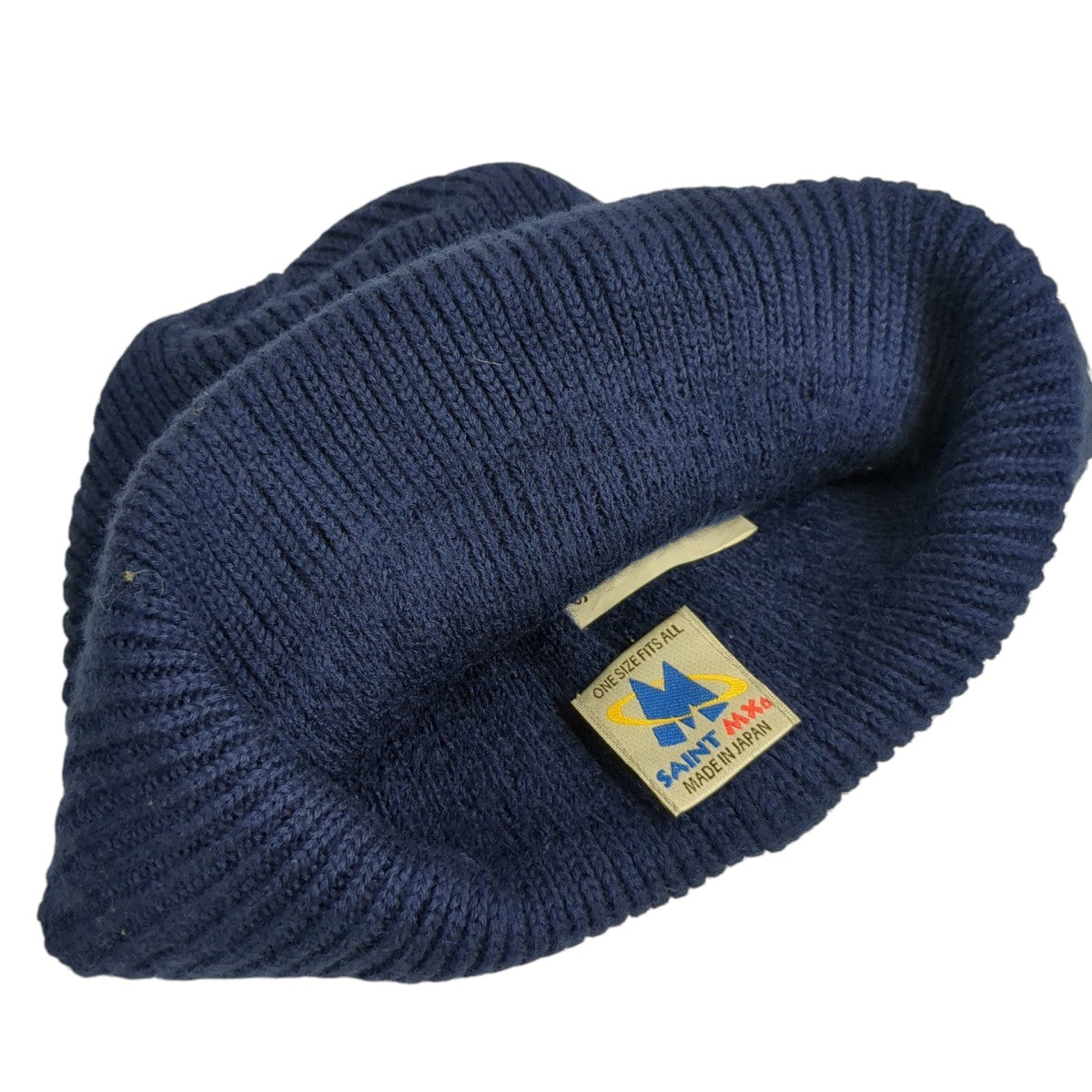 新品  ニット帽 Pacific Blue サイズF１点物 SAINT MICHAEL(セントマイケル) ニット帽 ネイビー サイズ ONE